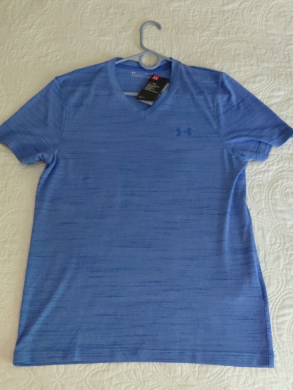 Under Armour Men’s Heathered Royal Blue V-Neck Performance Tee